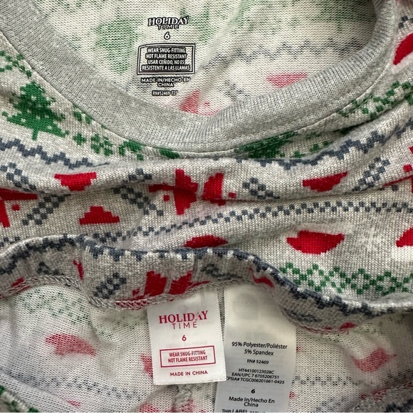 Holiday Time Kids Christmas Pajamas Size 6 - Picture 4 of 15